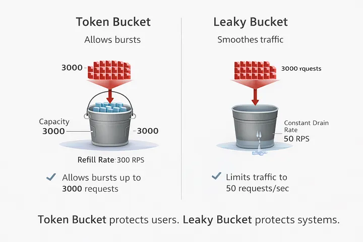 Cover for Rate Limiting — Token Bucket & Leaky Bucket